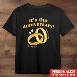 Anniversary Personalized Black T-shirt